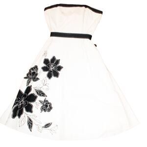 WHBM Strapless Cocktail Dress White 6